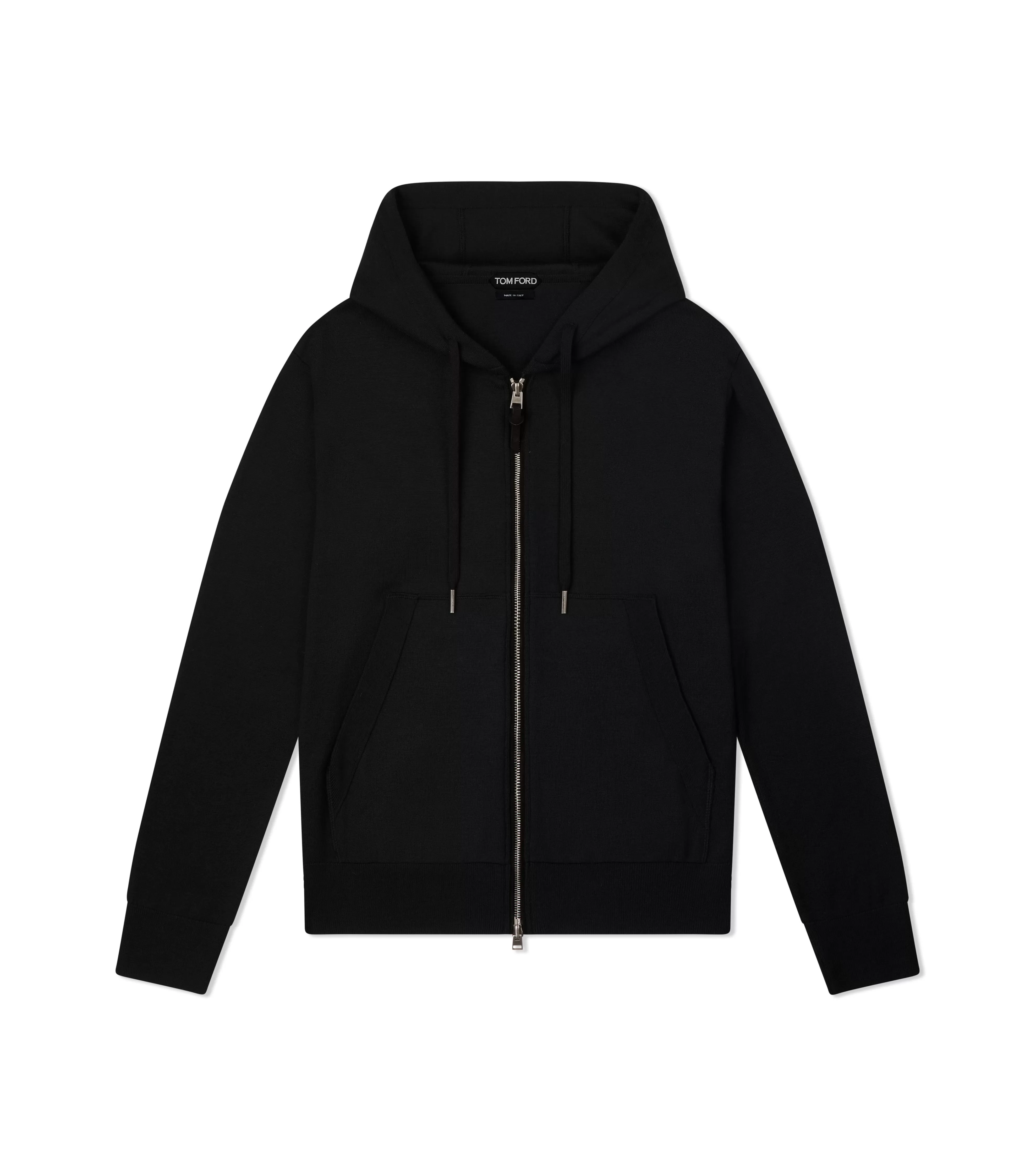 TOM FORD SUPERFINE MERINO HOODIE BLACK^MEN Knitwear