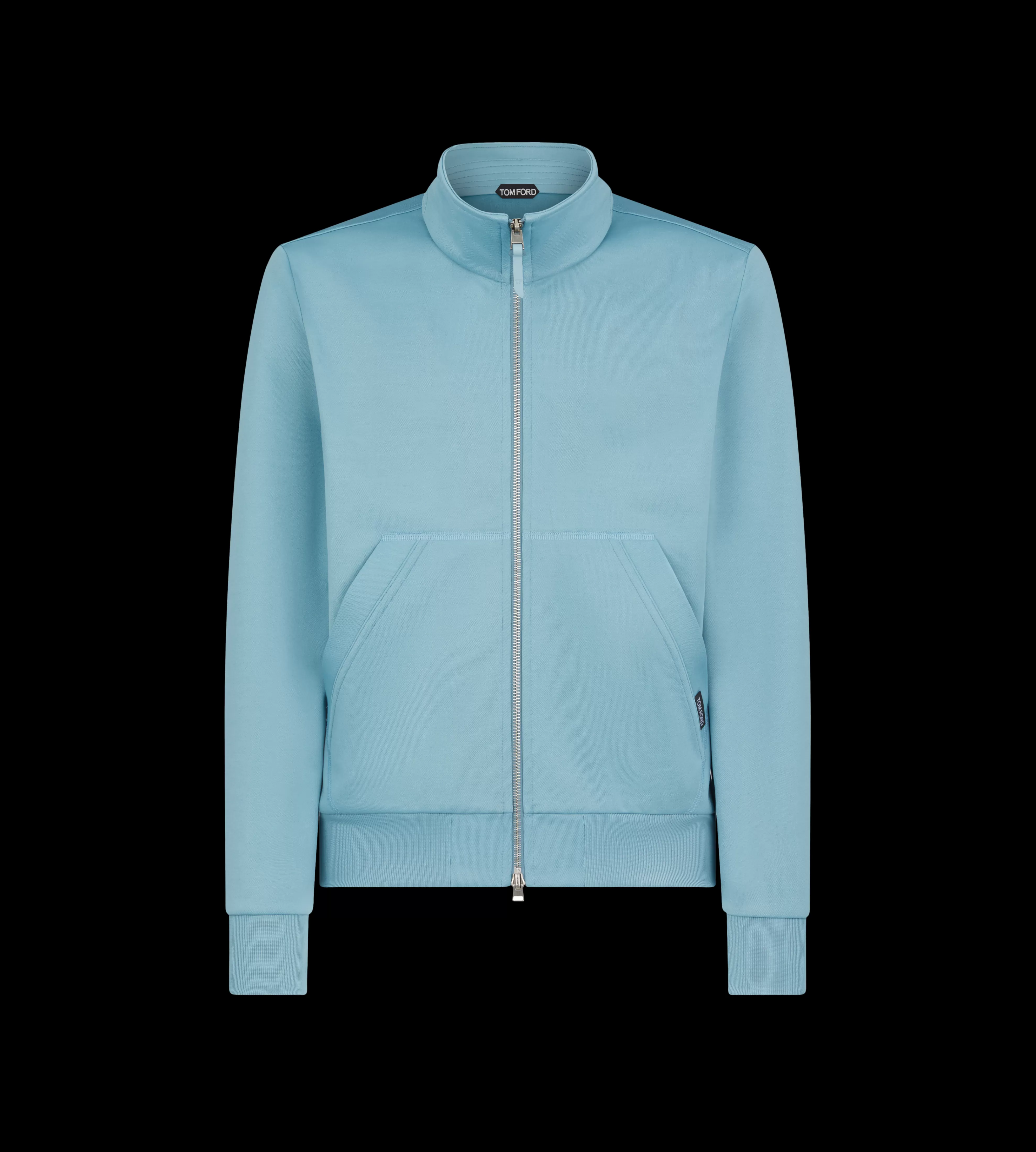 TOM FORD TECHNICAL COTTON ZIP THROUGH STORM BLUE^MEN SPRING 24