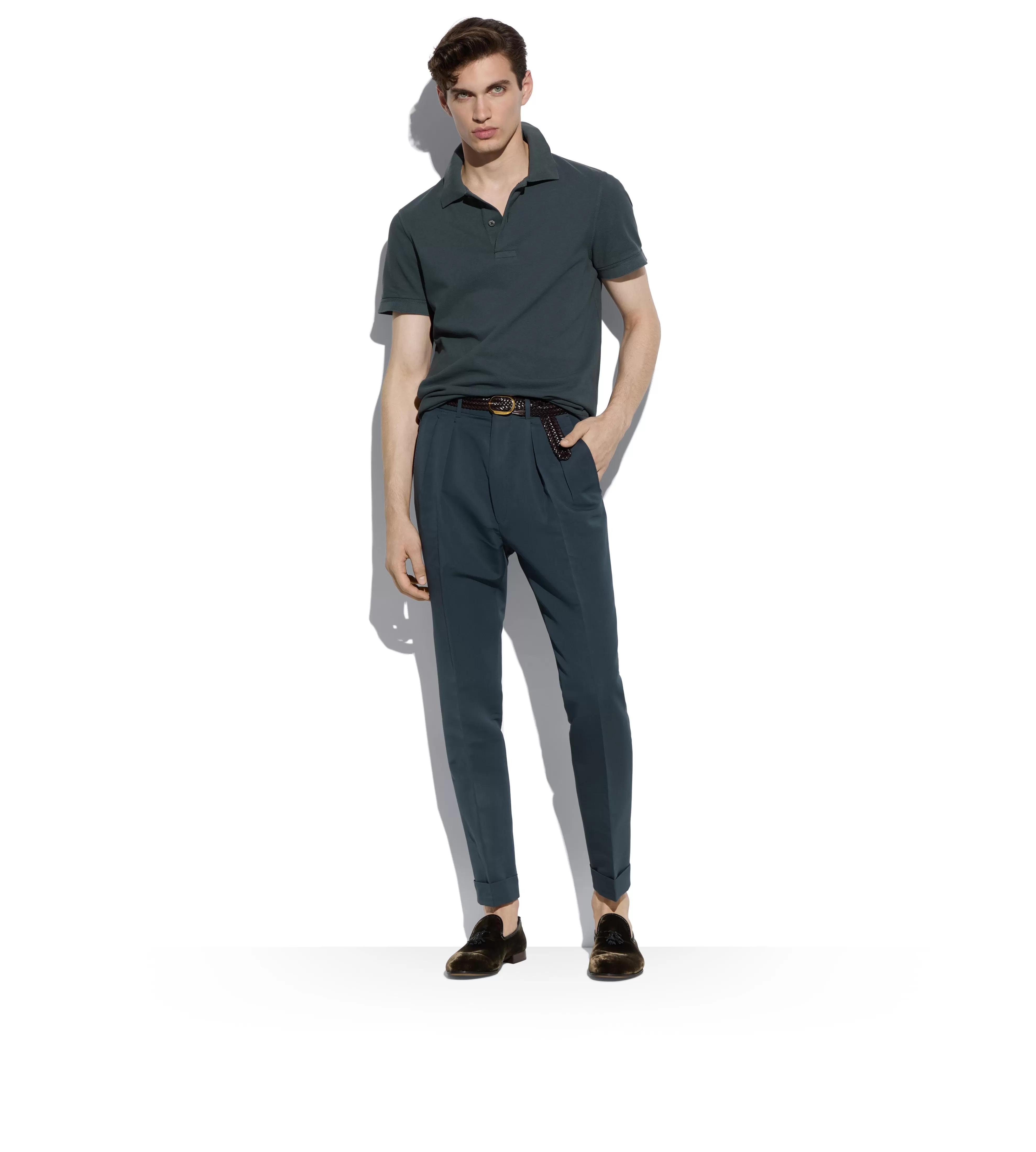 TOM FORD TENNIS PIQUET POLO BLUE^MEN Knitwear