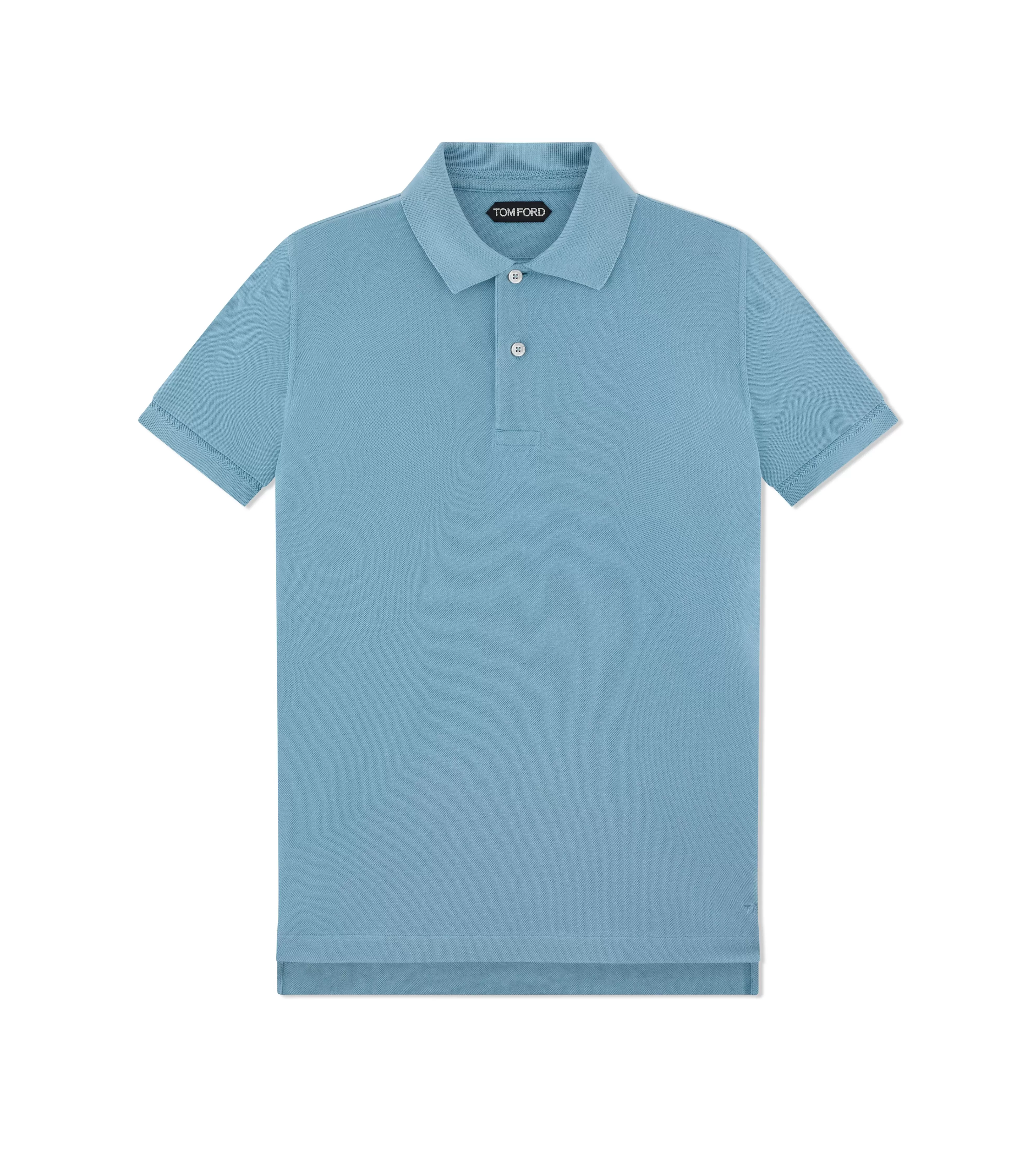 TOM FORD TENNIS PIQUET POLO LIGHT BLUE^MEN Knitwear