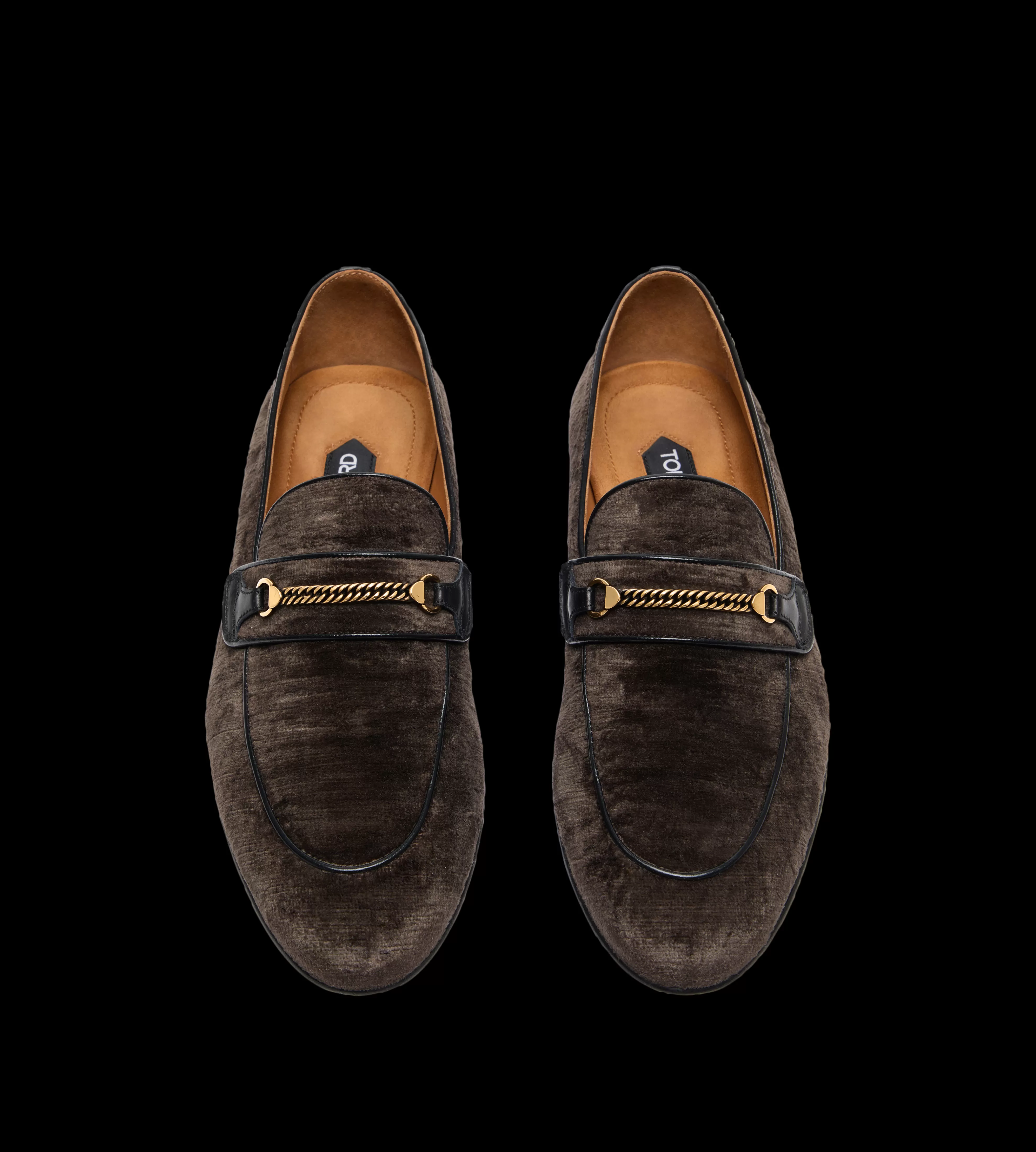 TOM FORD TEXTURED VELVET LIAM CHAIN LOAFER ^MEN Loafers