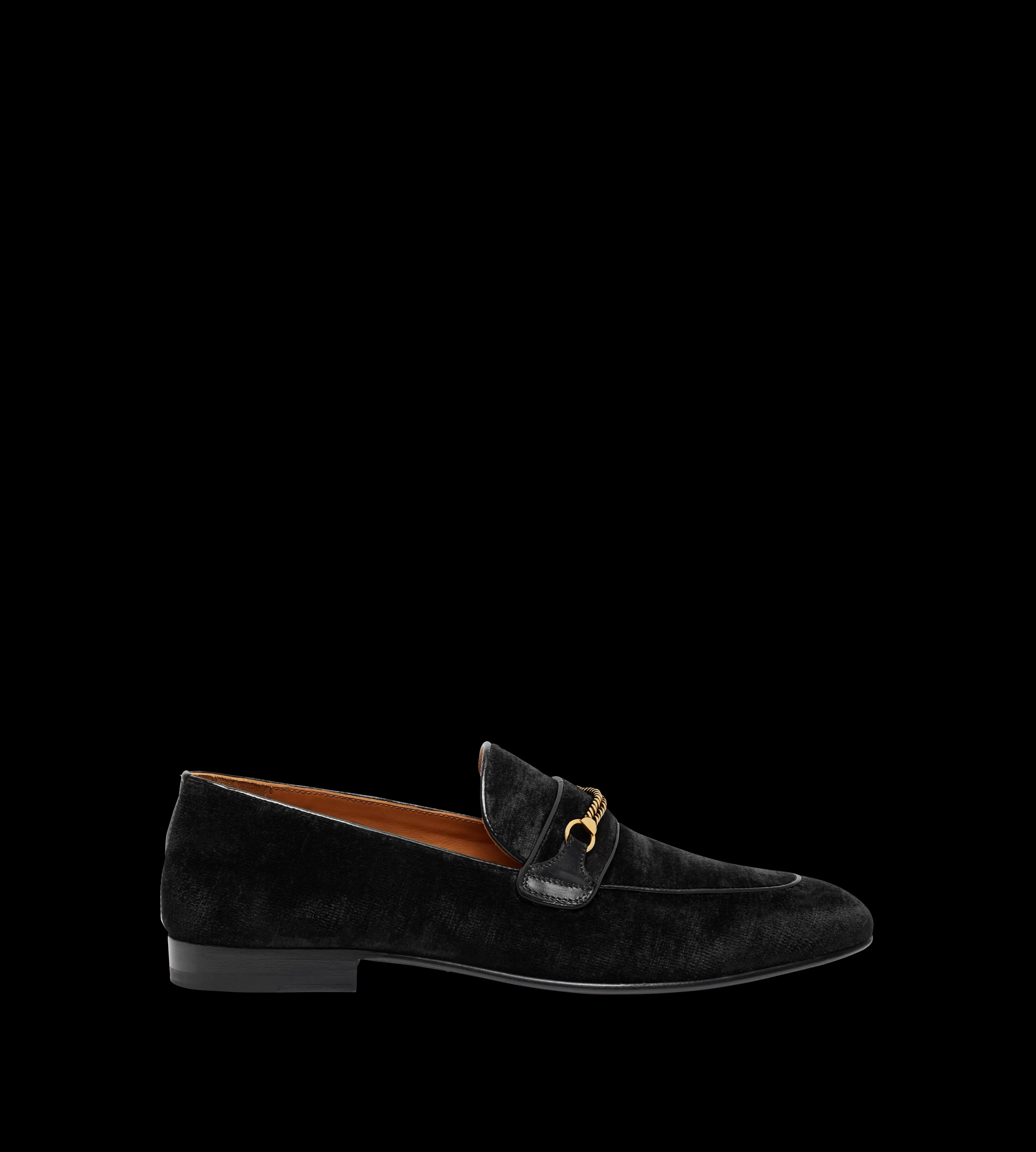 TOM FORD TEXTURED VELVET LIAM CHAIN LOAFER BLACK^MEN SPRING 24