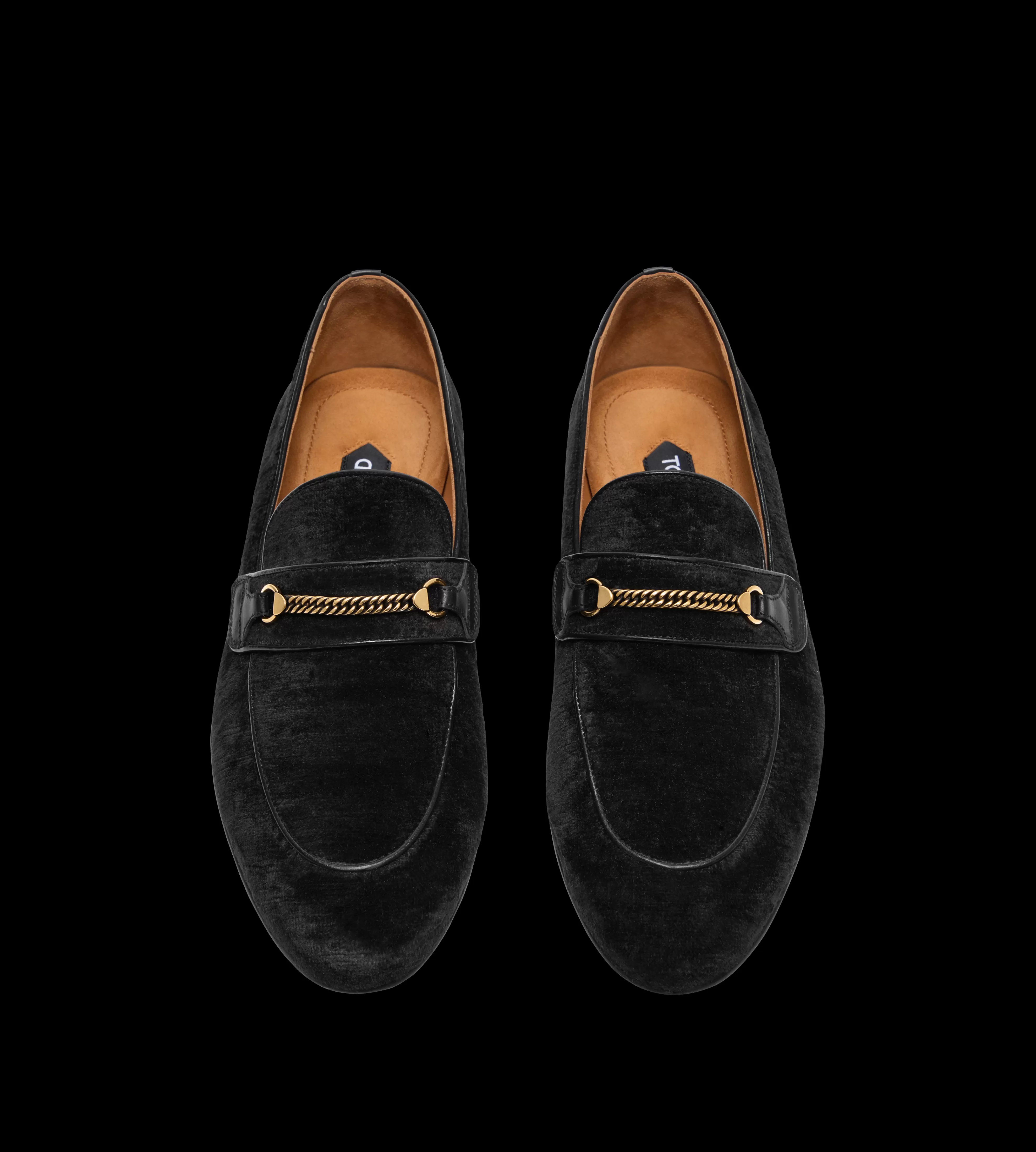 TOM FORD TEXTURED VELVET LIAM CHAIN LOAFER BLACK^MEN SPRING 24