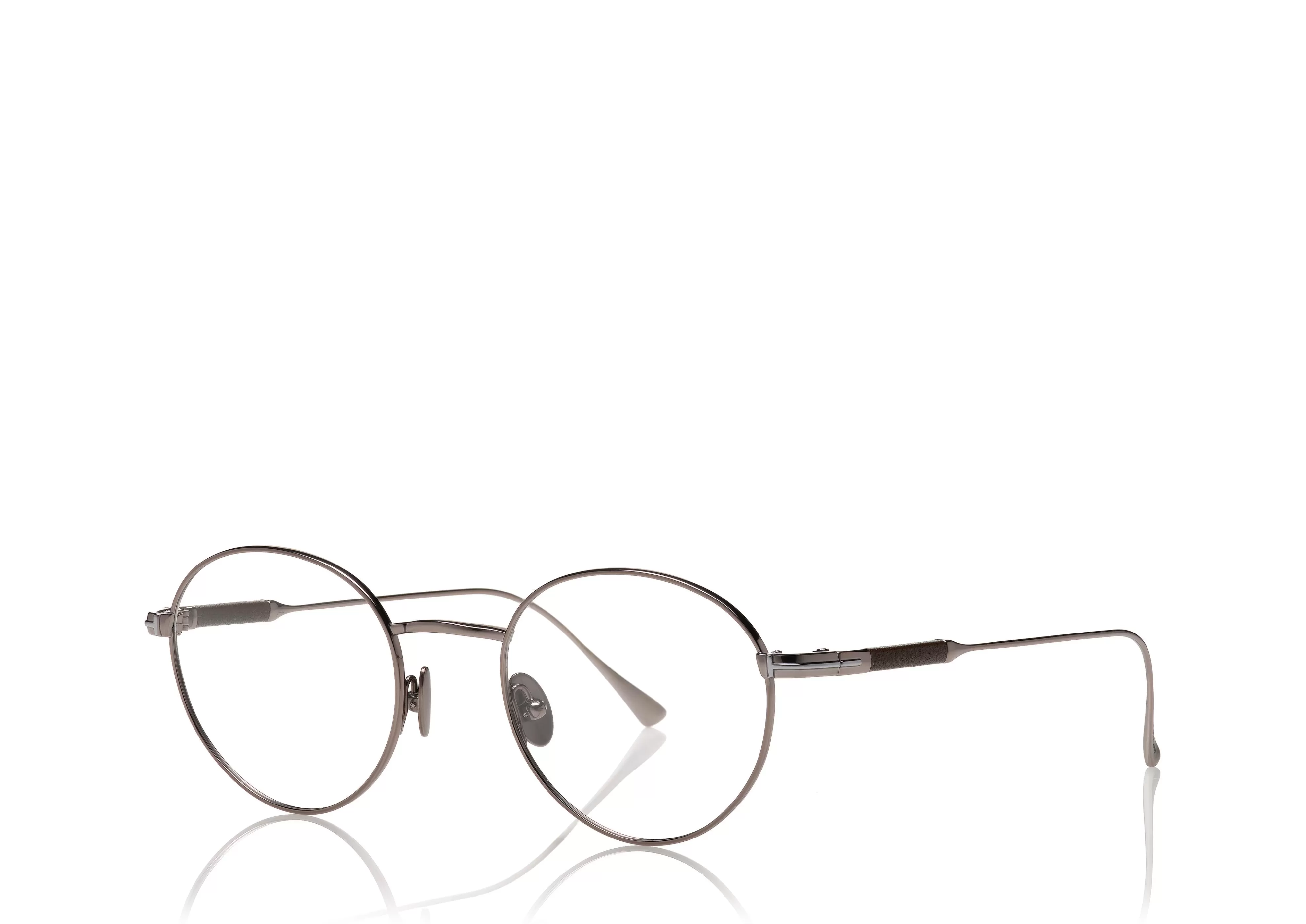 TOM FORD TITANIUM LEATHER TEMPLE OPTICAL ^EYEWEAR | EYEWEAR PRIVATE COLLECTION | OPTICAL