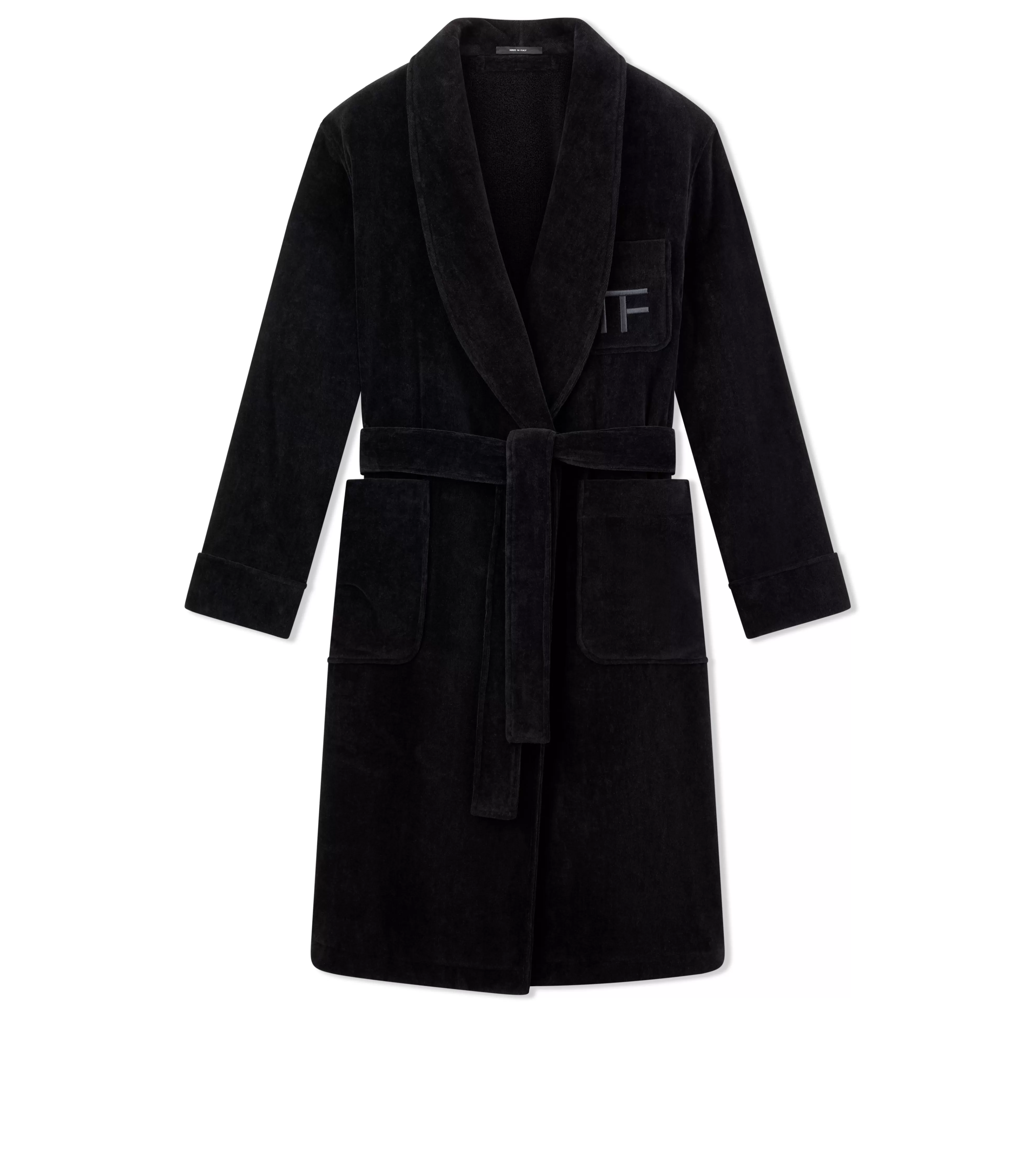 TOM FORD TOWELLING COTTON ROBE BLACK^WOMEN Pajamas & Robes