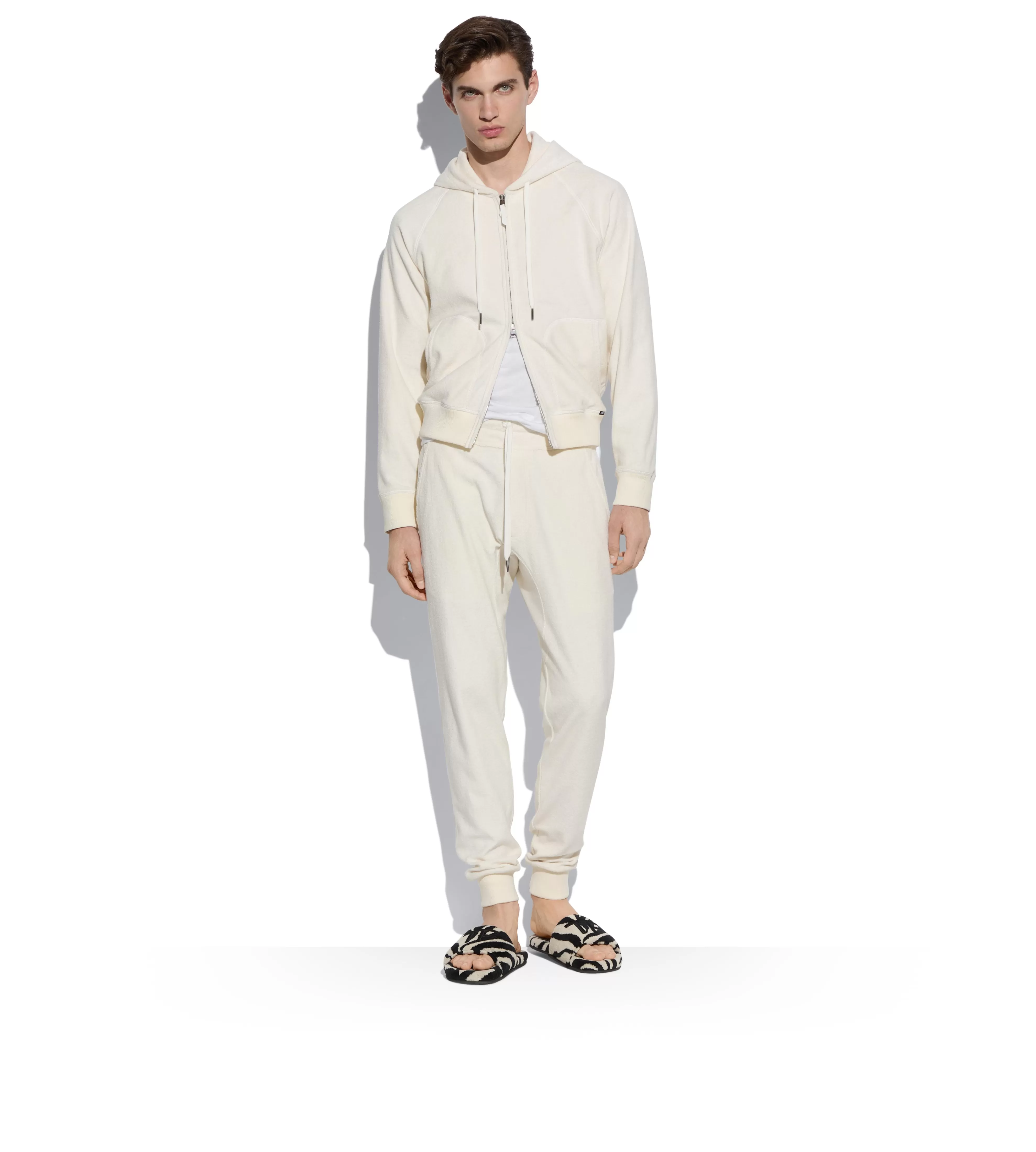 TOM FORD TOWELLING JOGGER ECRU^MEN Pants & Shorts