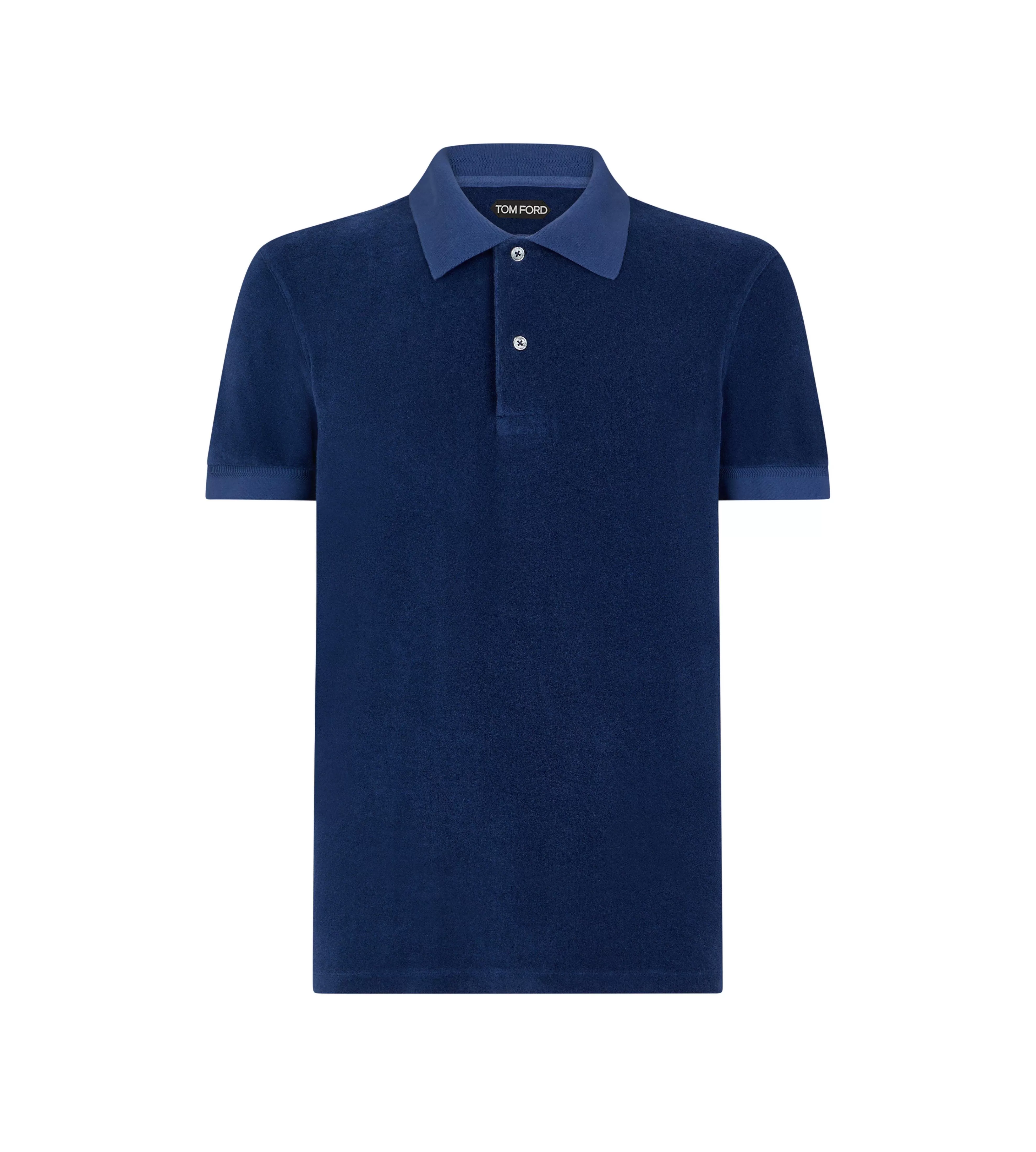 TOM FORD TOWELLING POLO MIDNIGHT BLUE^MEN Knitwear