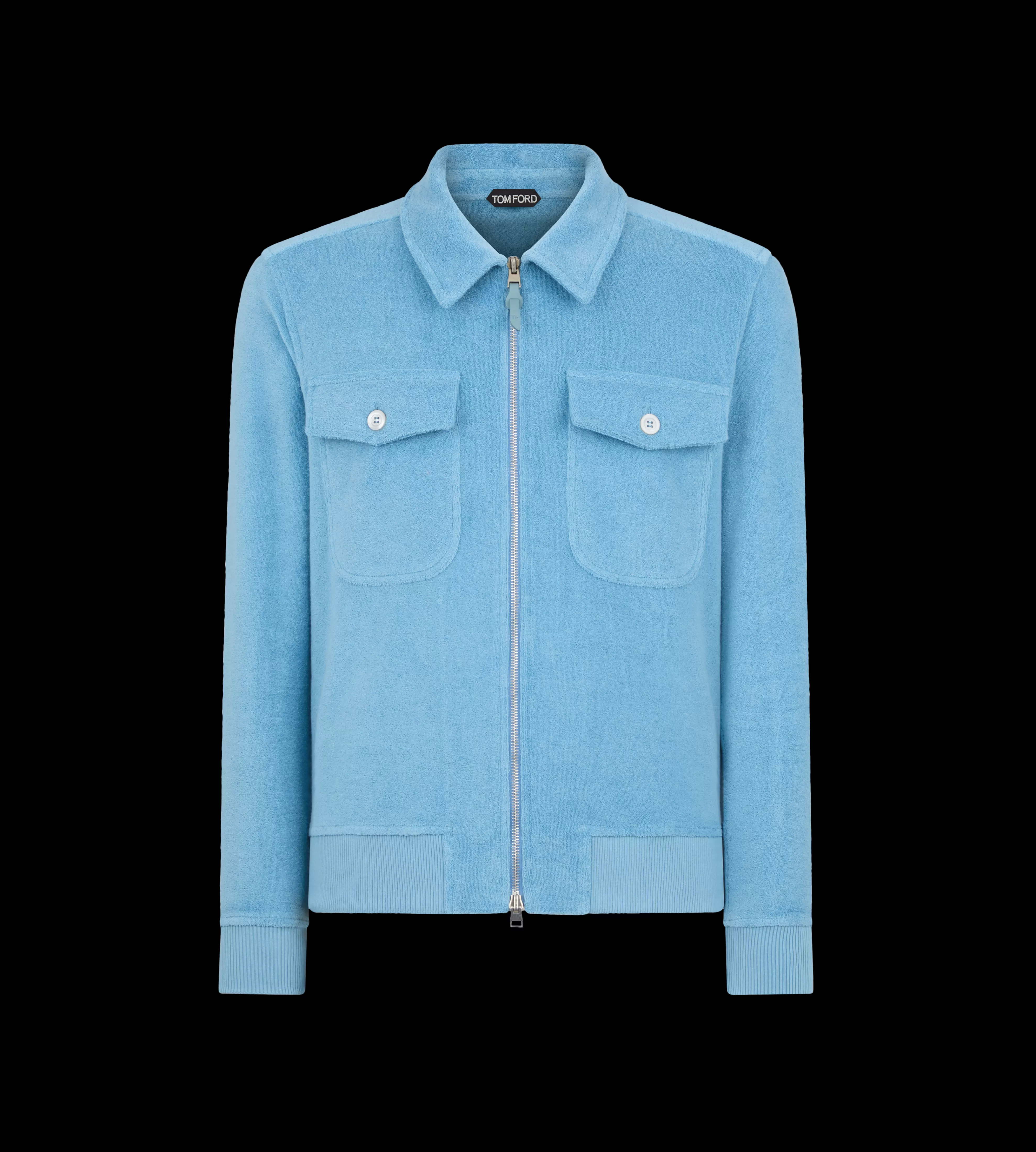 TOM FORD TOWELLING ZIP THROUGH AZUR^MEN | MEN | MEN Outerwear | SPRING 24 | JETSETTER EDIT