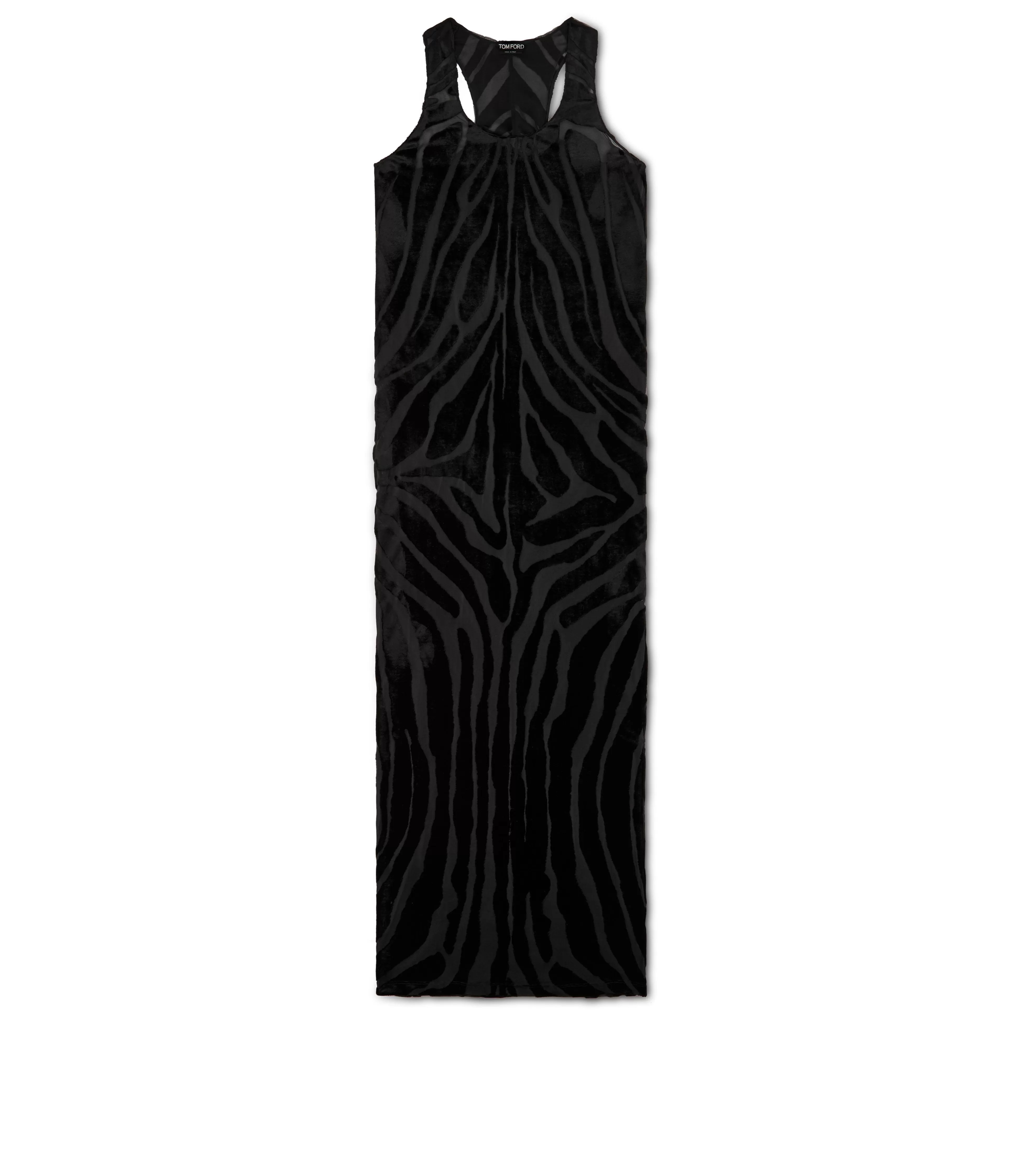 TOM FORD VELOUR ZEBRA JACQUARD TANK DRESS BLACK^WOMEN Dresses