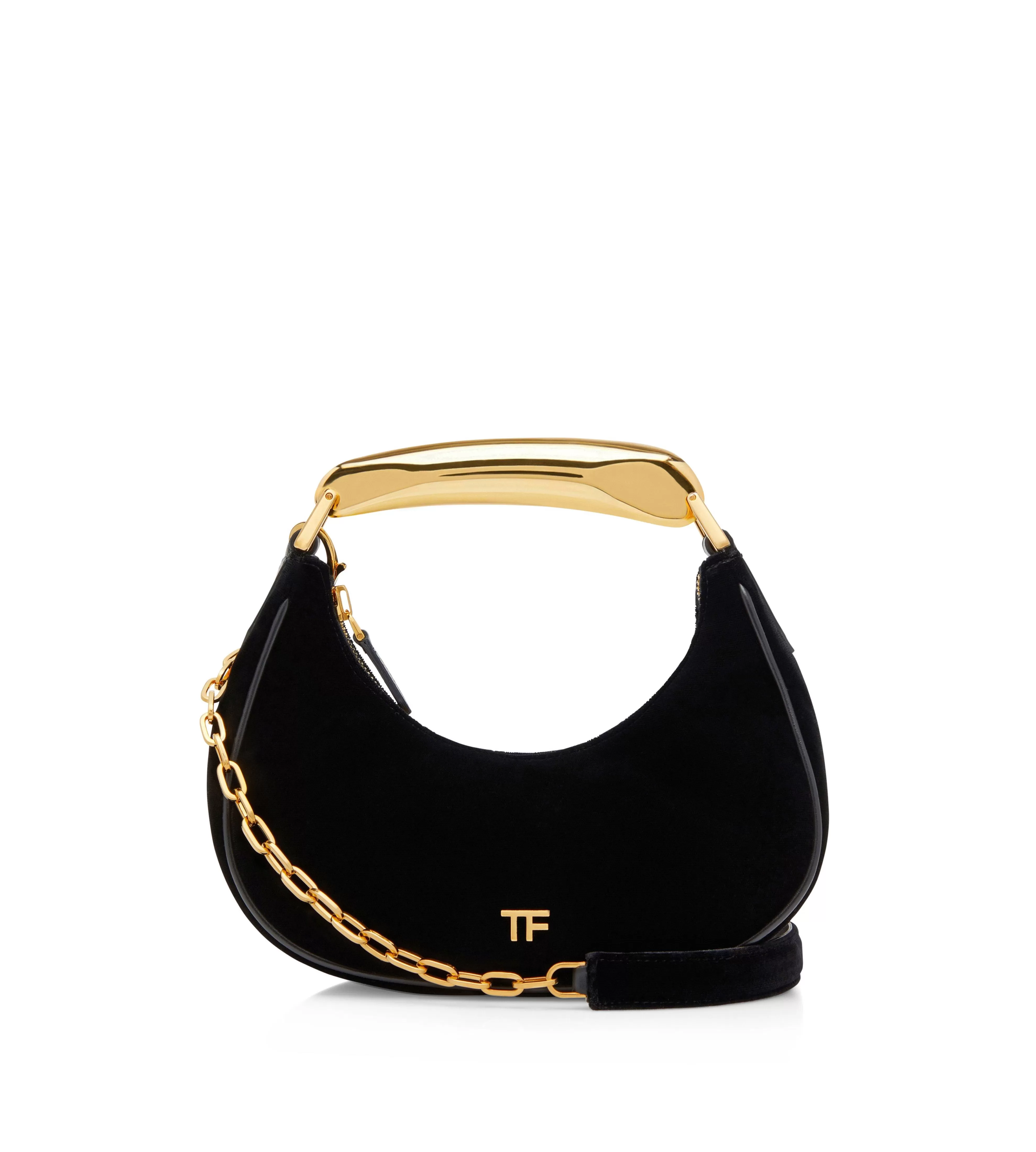 TOM FORD VELVET BIANCA MINI HOBO BLACK^WOMEN Shoulder Bags