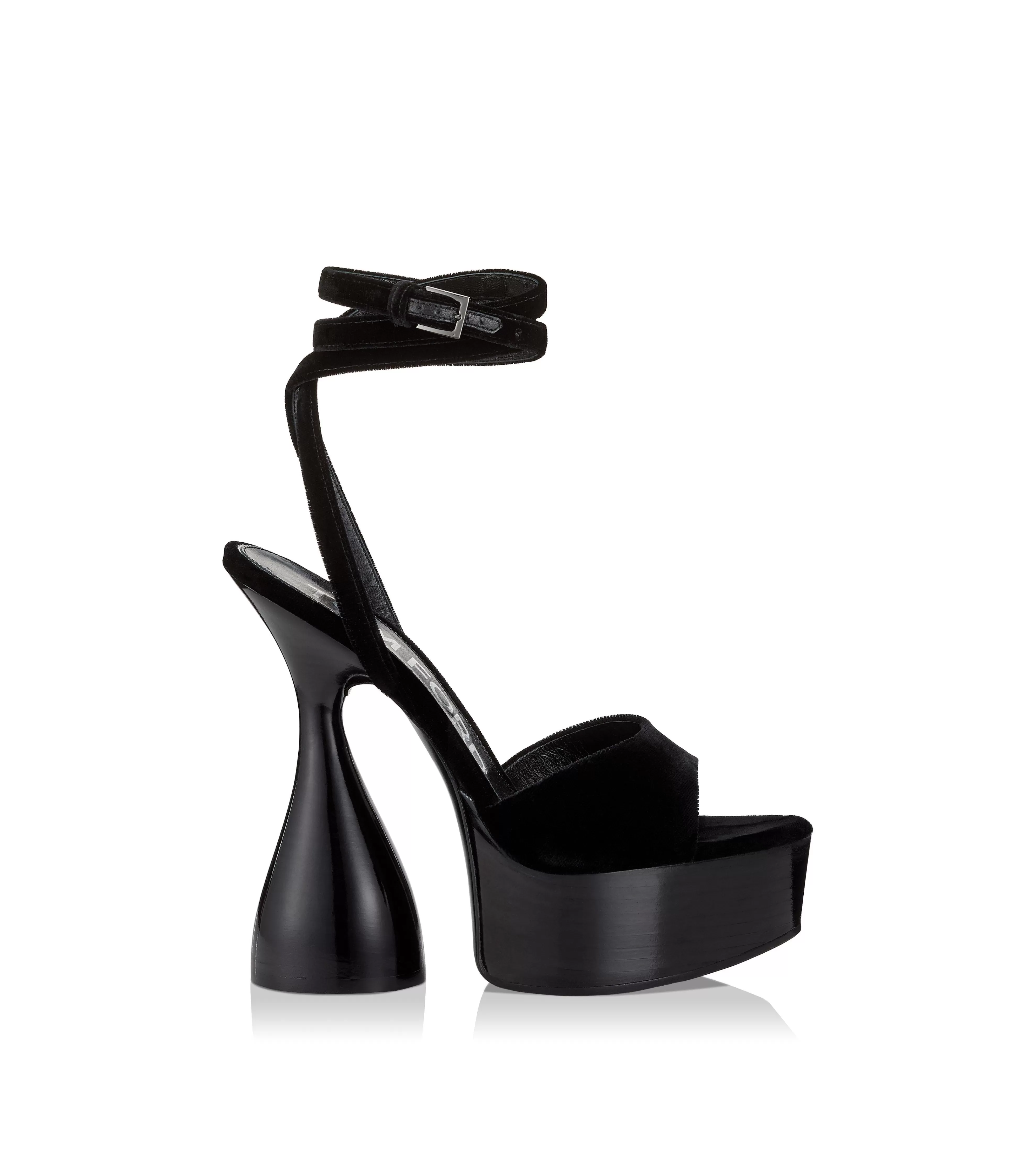 TOM FORD VELVET DISCO PLATFORM SANDAL 140 MM BLACK^WOMEN Sandals