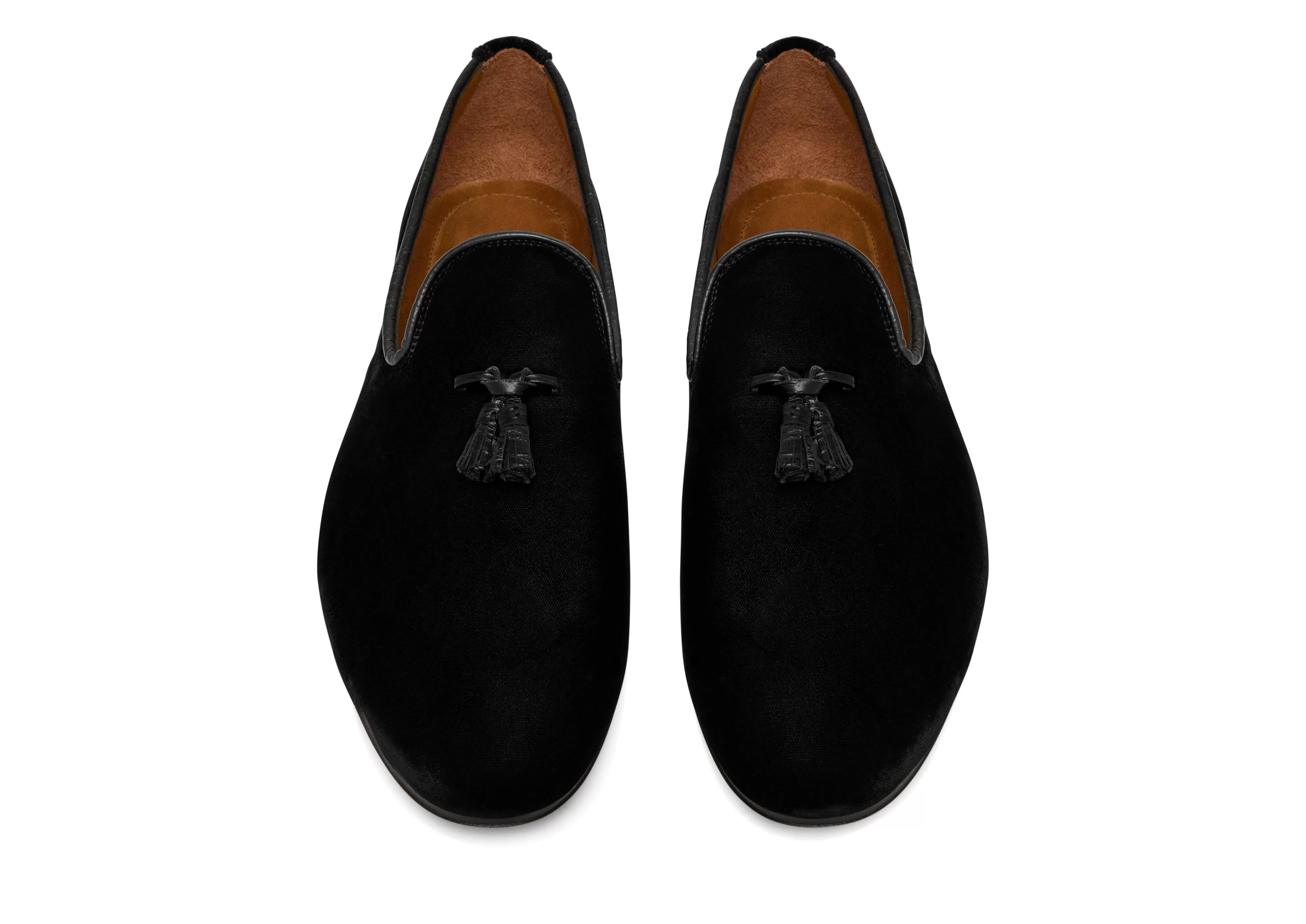 TOM FORD VELVET NICOLAS TASSEL SLIPPER BLACK^MEN Loafers