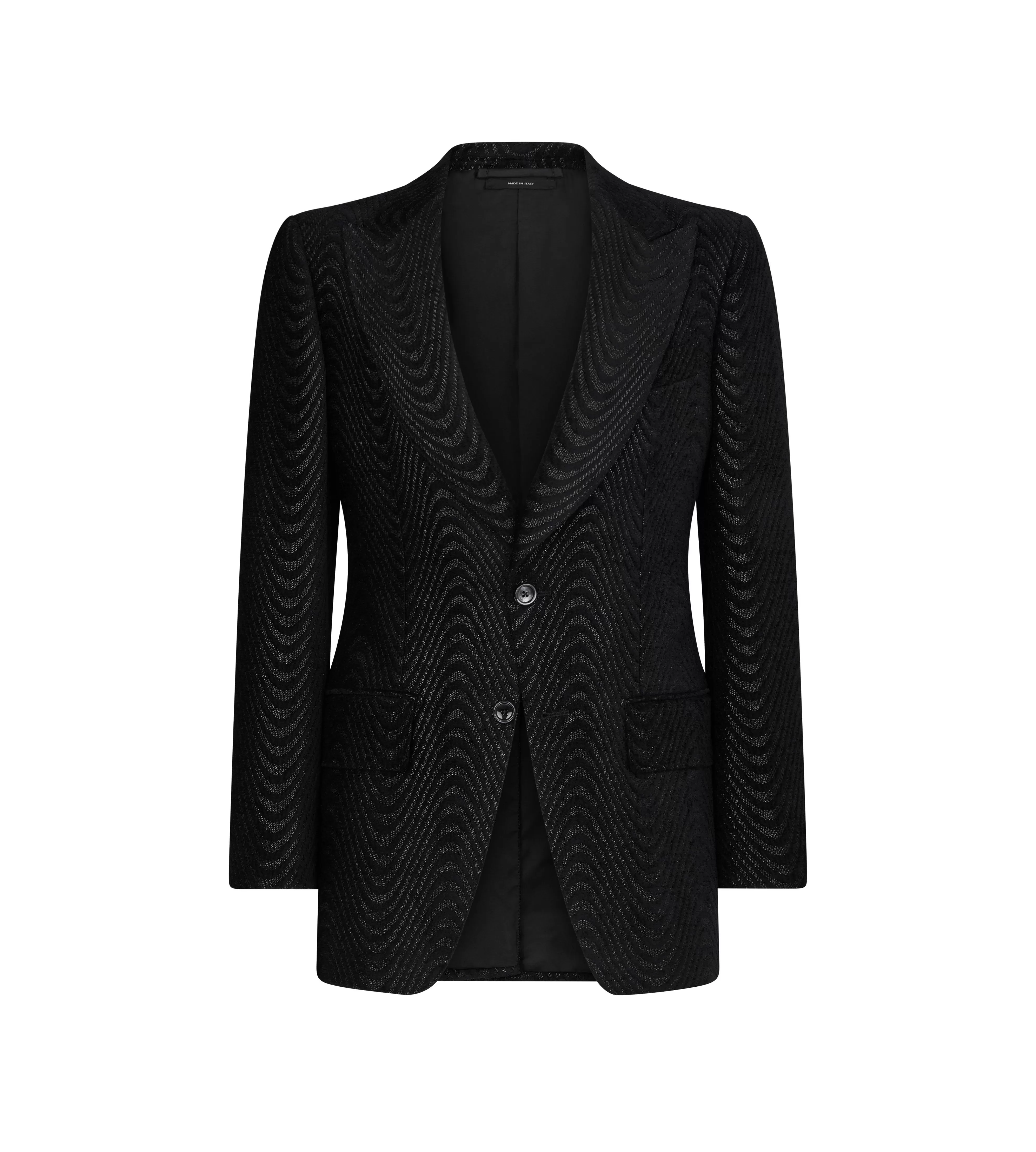 TOM FORD WAVE JACQUARD ATTICUS COCKTAIL JACKET BLACK^MEN Jackets