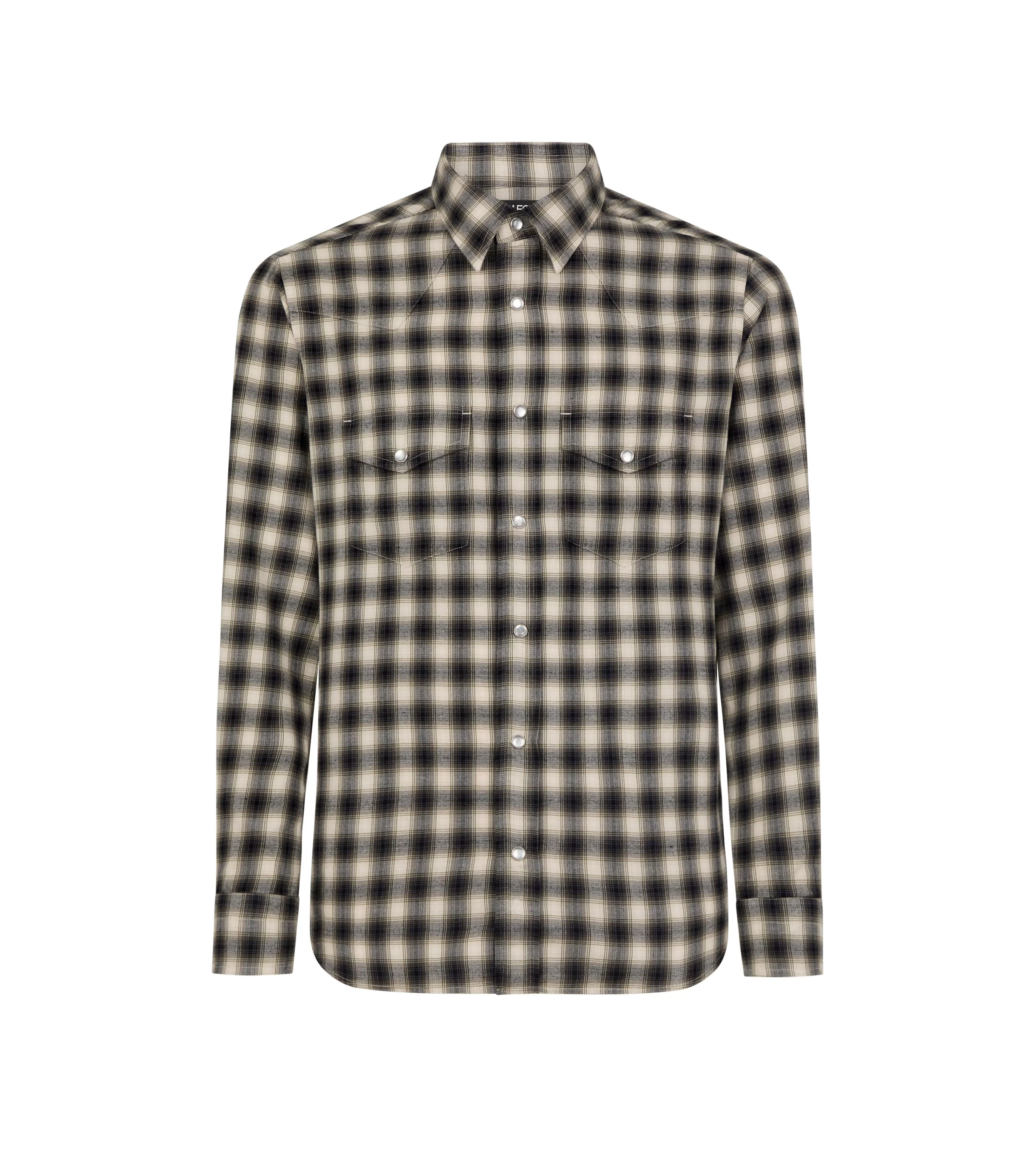 TOM FORD WESTERN CHECK SHIRT COMBO DARK GREEN^MEN Shirts