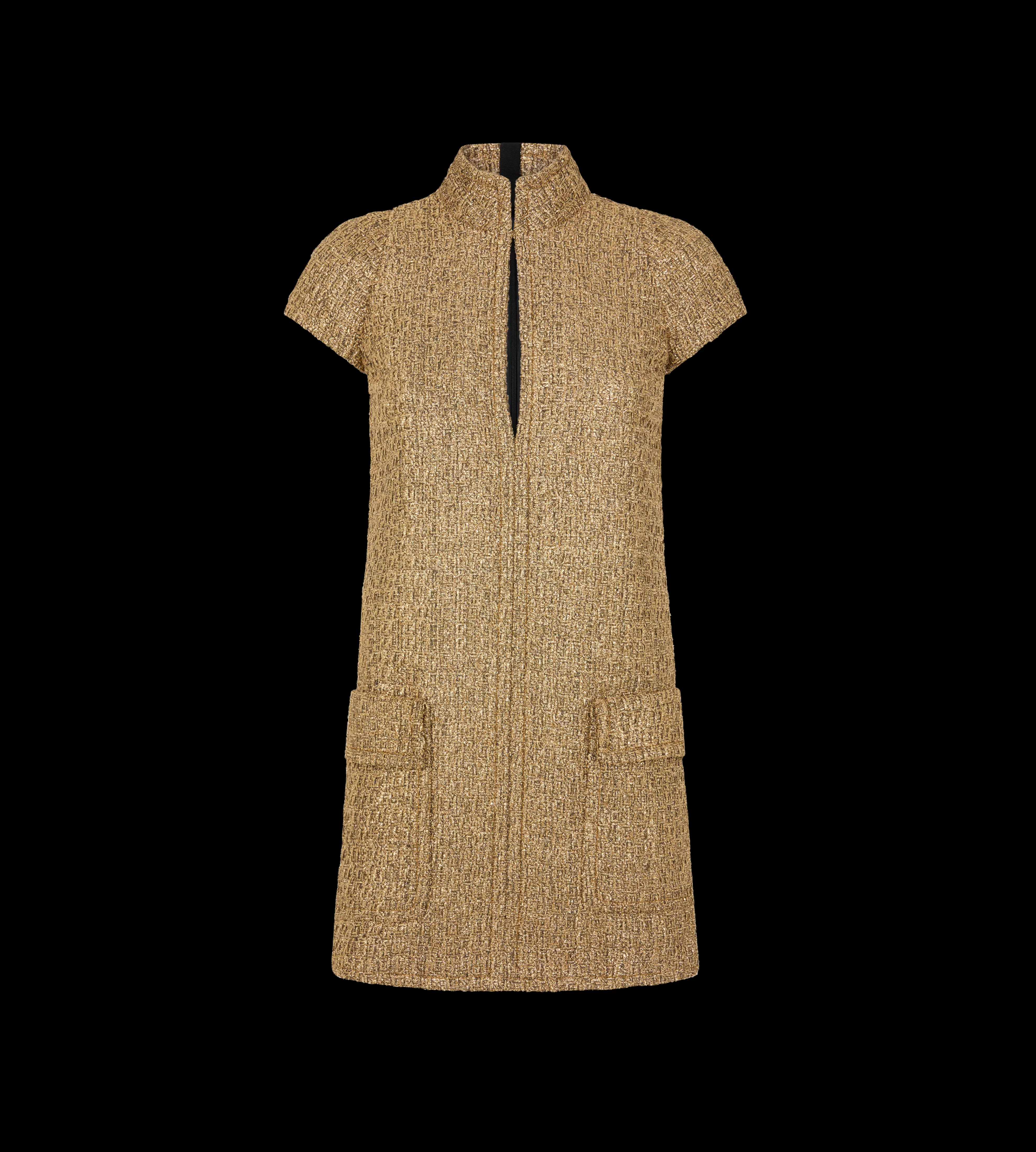 TOM FORD WOOL BLEND TWEED MINI COCKTAIL DRESS ANTIQUE GOLD^WOMEN | WOMEN | WOMEN Dresses | JETSETTER EDIT | SPRING 24