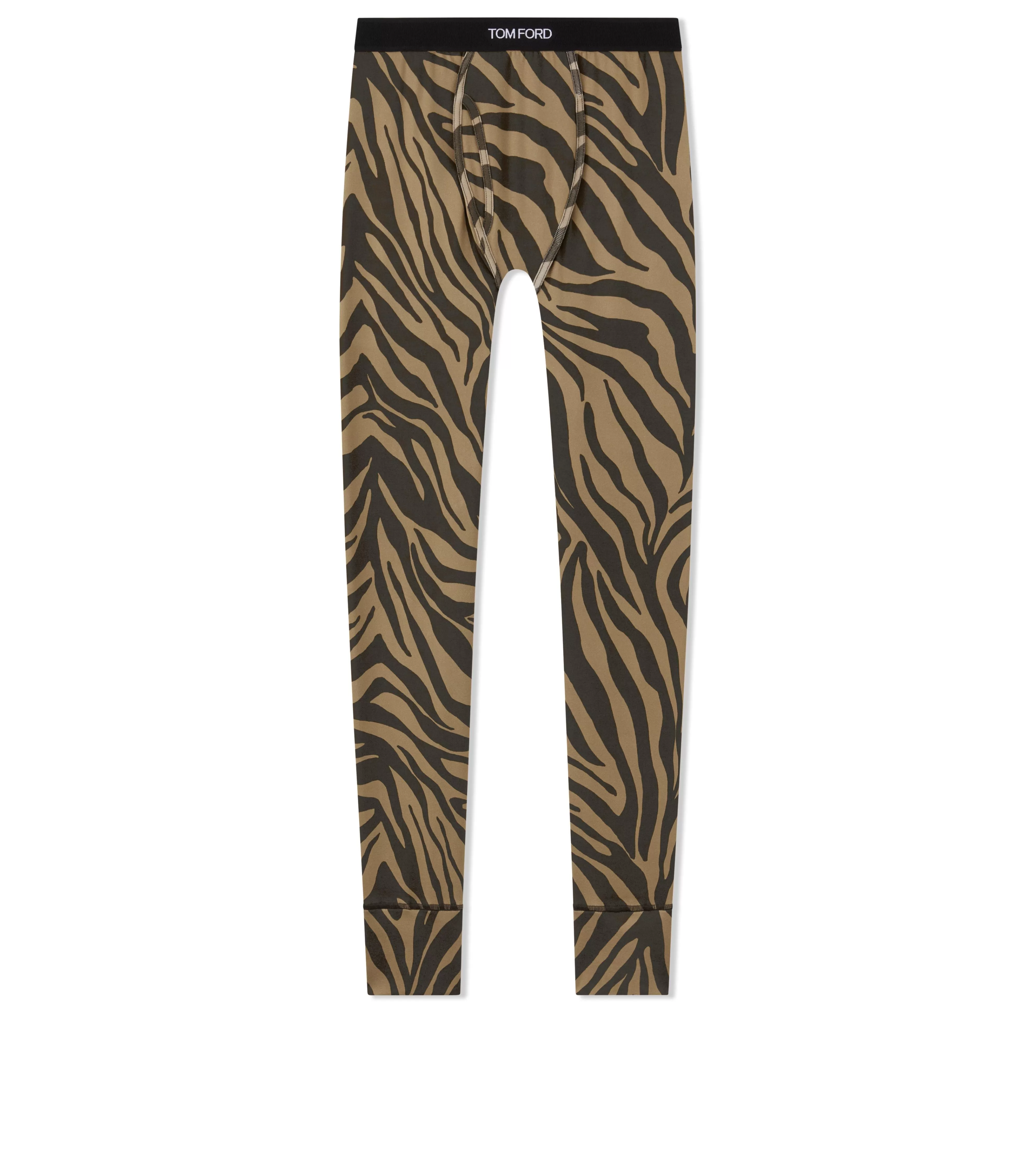 TOM FORD ZEBRA COTTON LONG JOHNS CARAMEL^MEN PAJAMA PANTS & LONG JOHNS