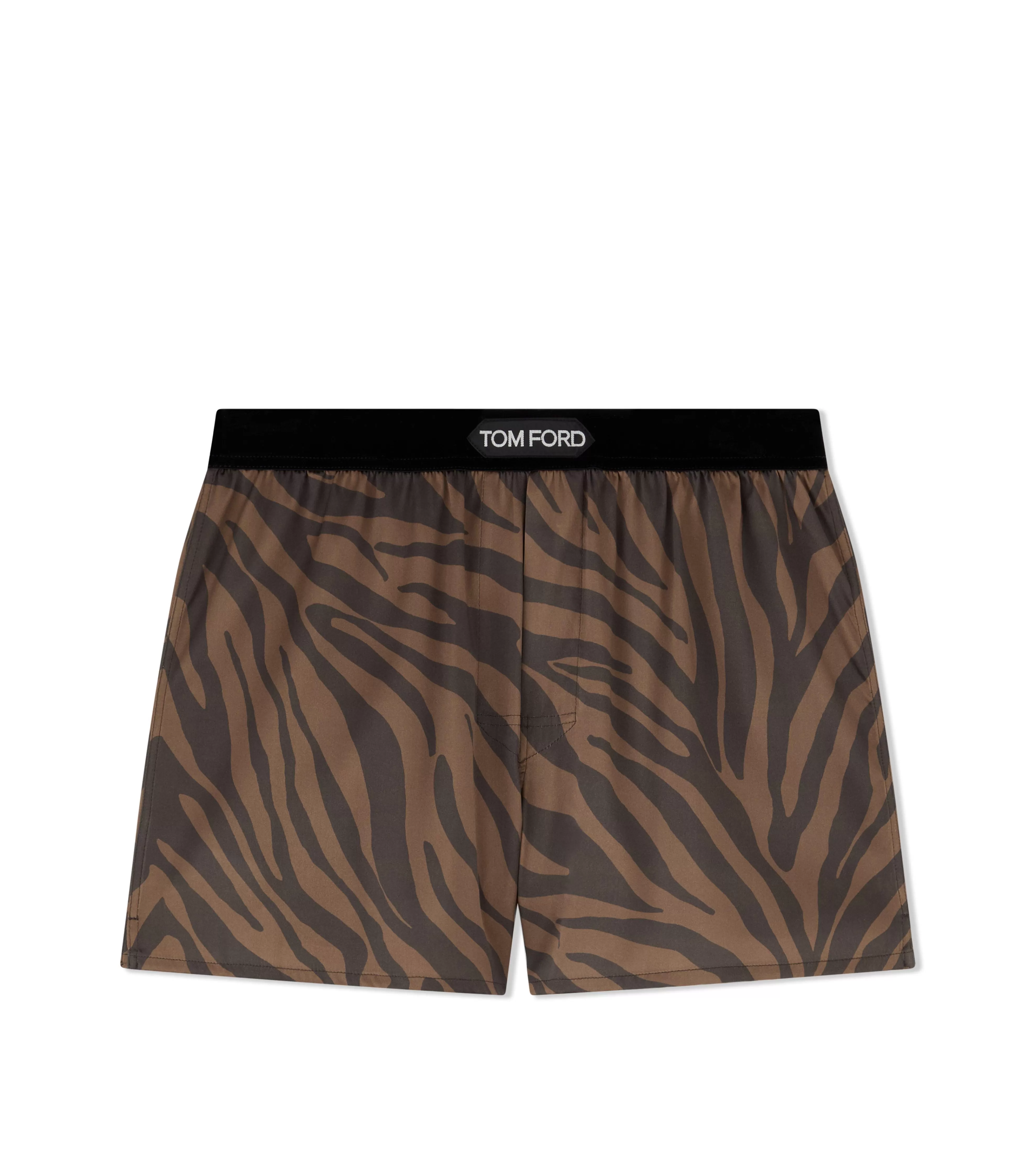 TOM FORD ZEBRA SILK BOXERS CARAMEL^MEN BOXERS